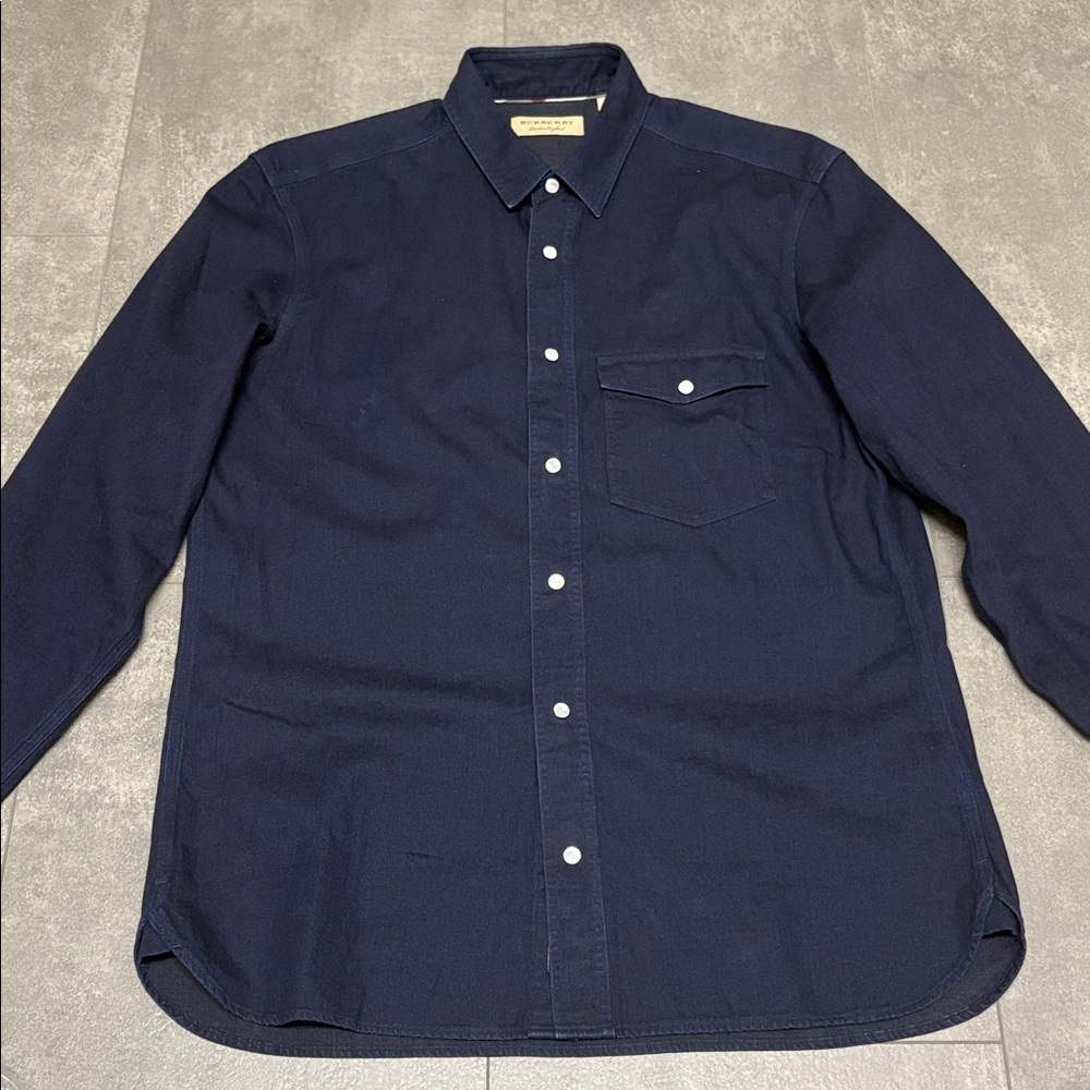 Authentic Burberry Like Denim Button Down Shirt